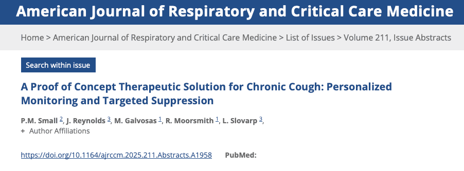 Image resource about ATS 2025: A Proof of Concept Therapeutic Solution for Chronic Cough: Personalized Monitoring and Targeted Suppression