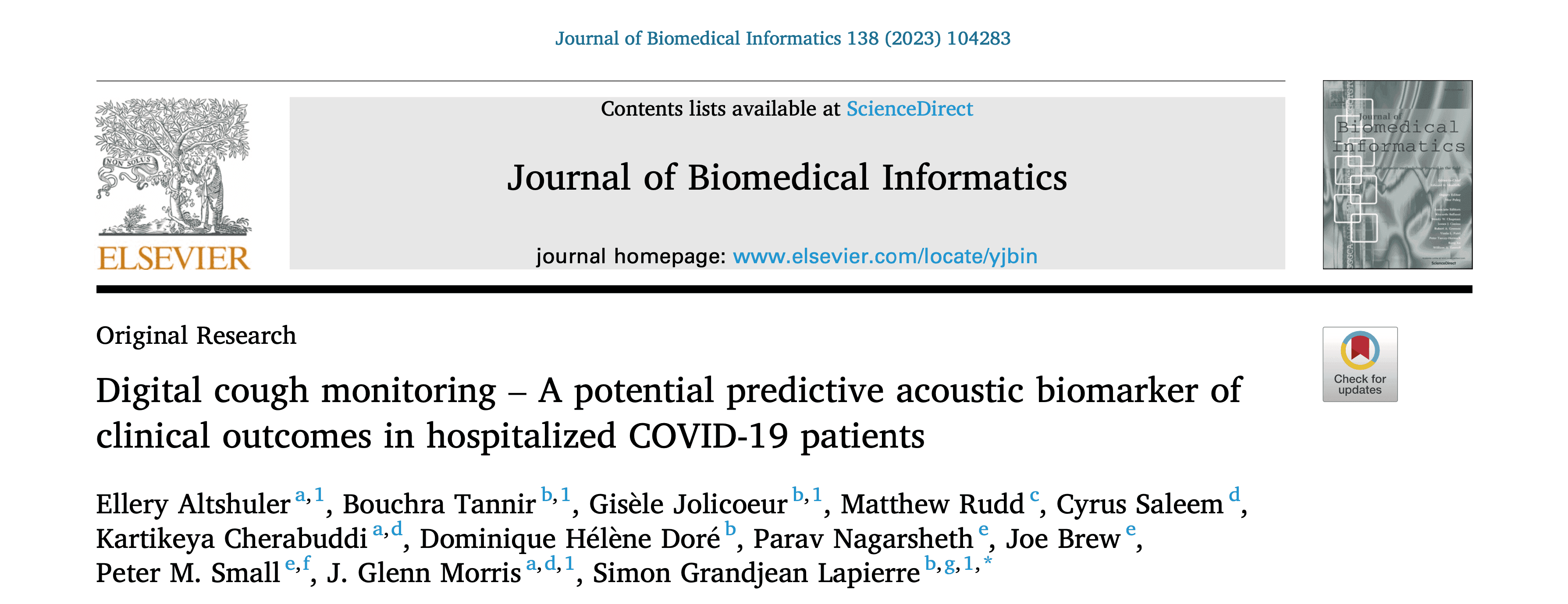 Digital Cough Monitoring - A Potential Predictive Acoustic Biomarker Of Clinical Outcomes in Hospitalized COVID-19 Patients